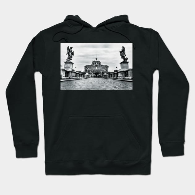 Saint Angel Caste view across Saint Angel Bridge in Rome Hoodie by StefanAlfonso